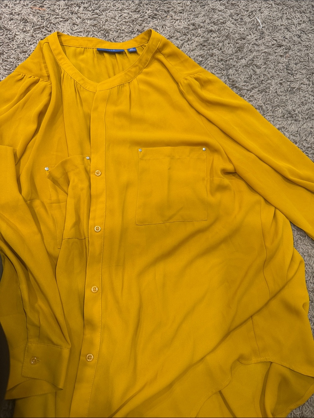 Apt. 9 Mustard Yellow Button-Front Women's Blouse